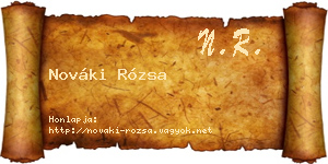 Nováki Rózsa névjegykártya